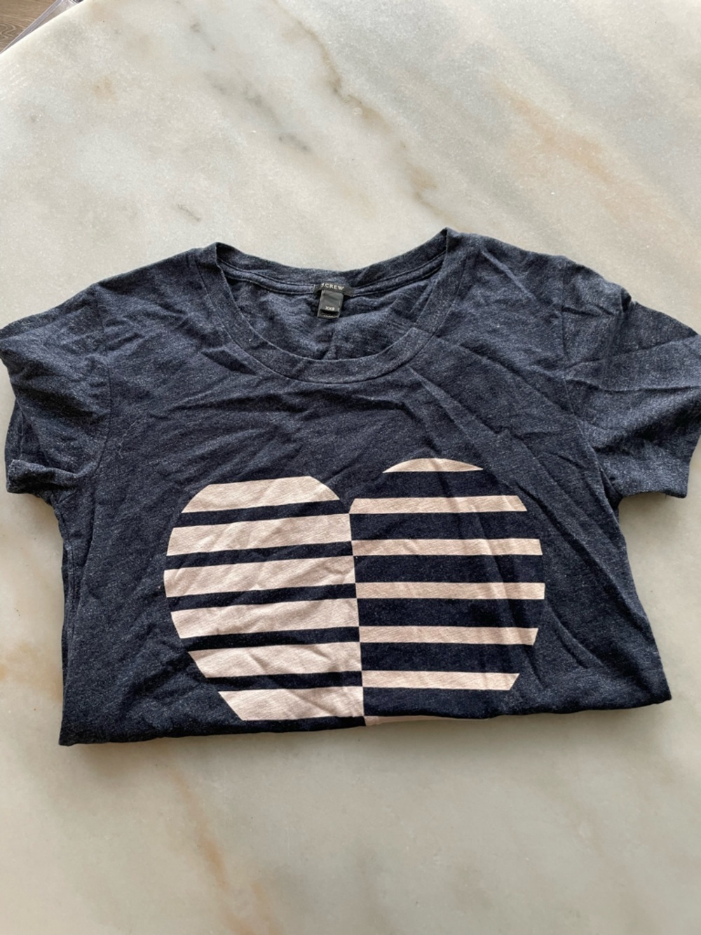J. Crew women’s Navy Heart Stripe Tee size XXS